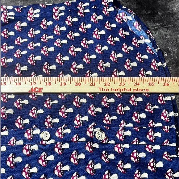 SM Wardrone Mushroom All Over Print Button Down Corduroy Long Sleeve Top Small - Picture 6 of 9